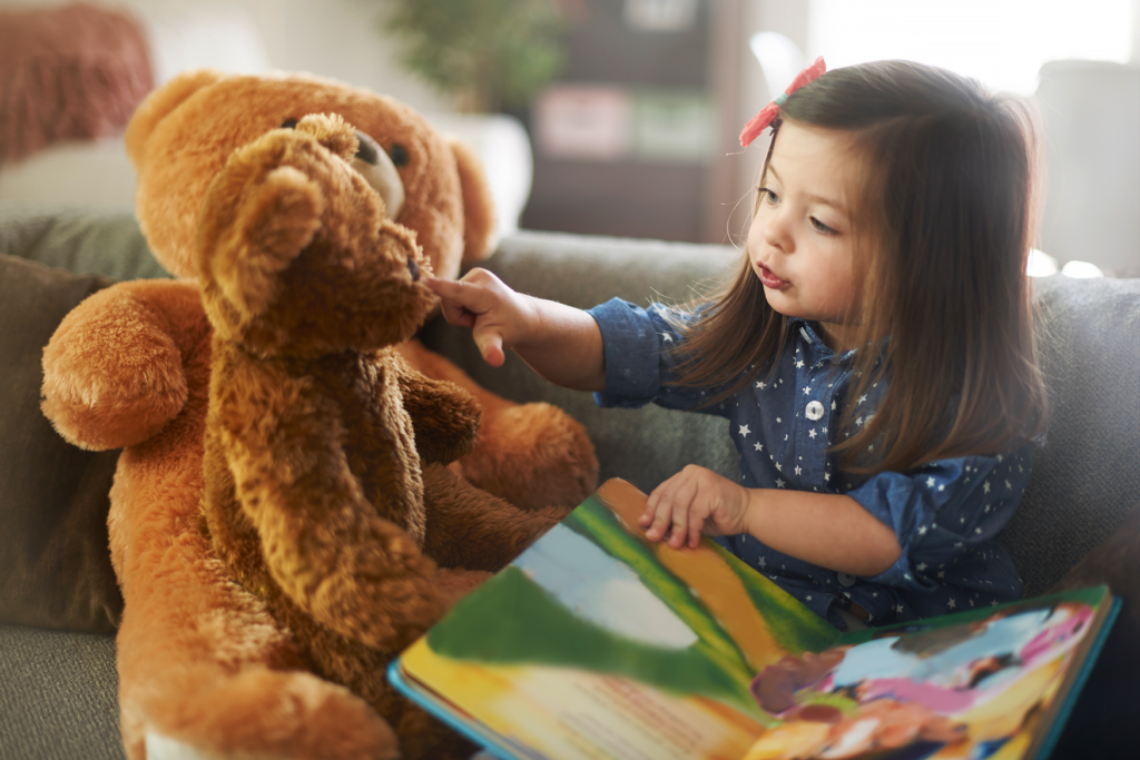 Children can also play with books.